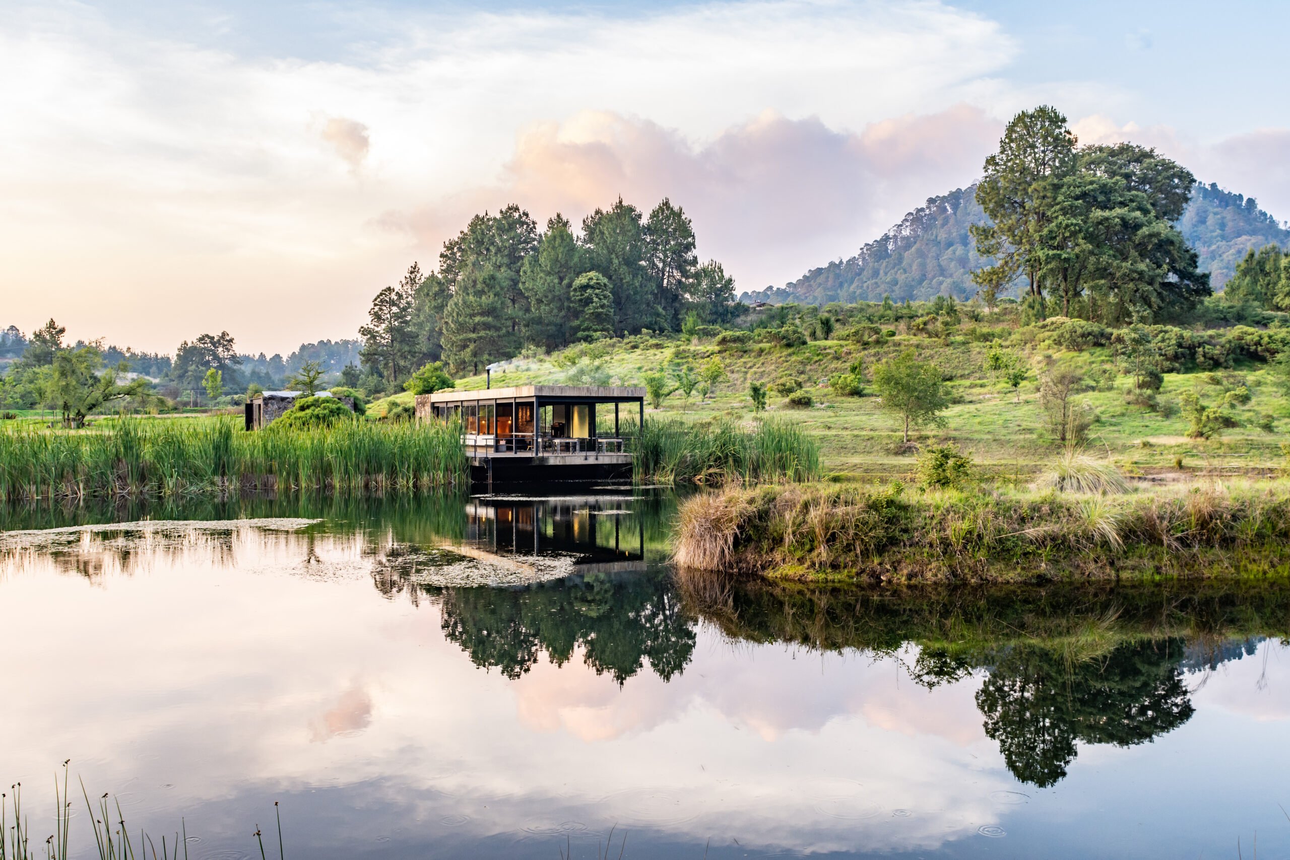The Terrace Communal House in the Reserva Peñitas. Designed by Claudia Rodríguez and Hugo Vargas.