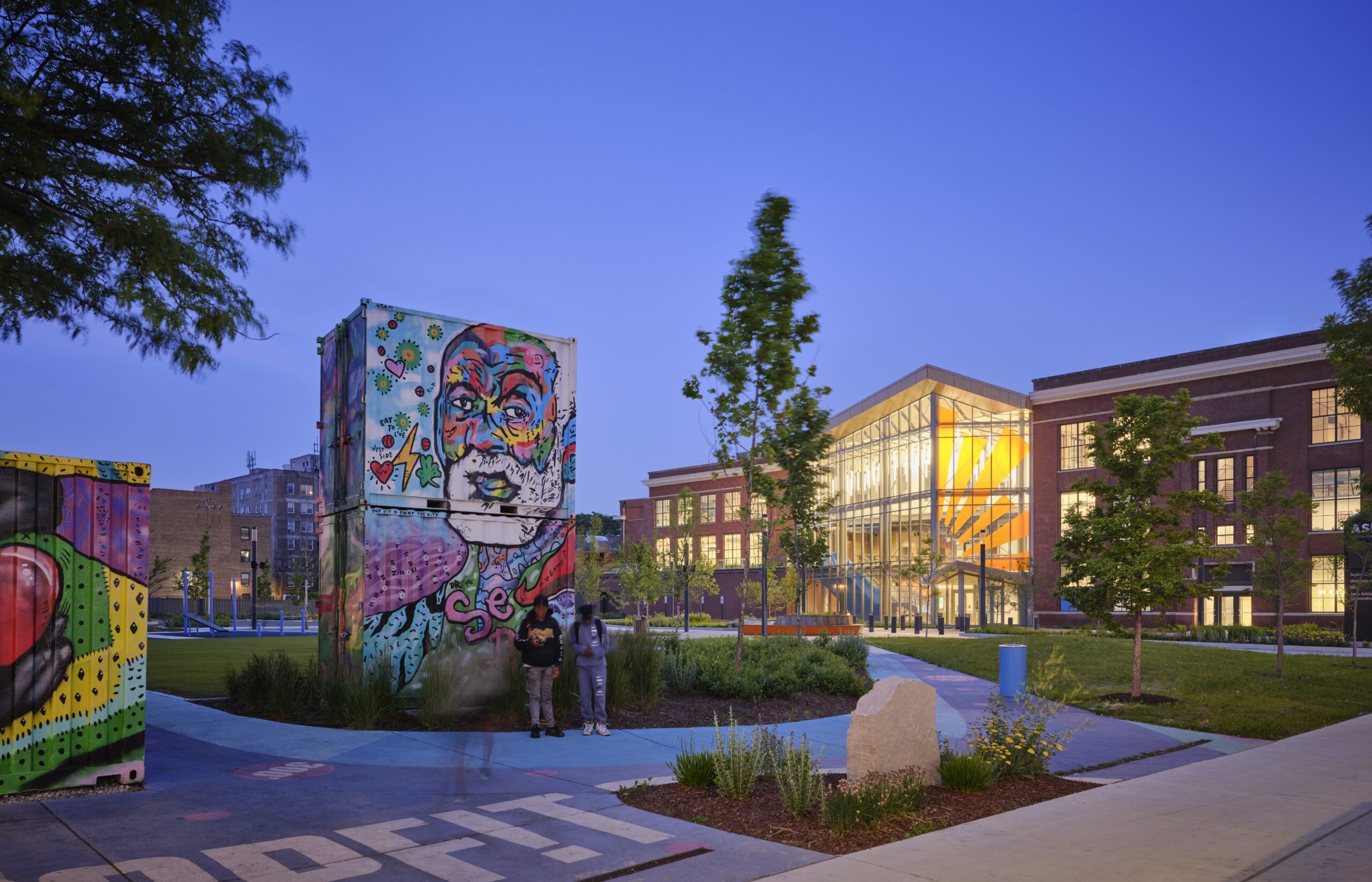 exterior of a former school turned into a community center